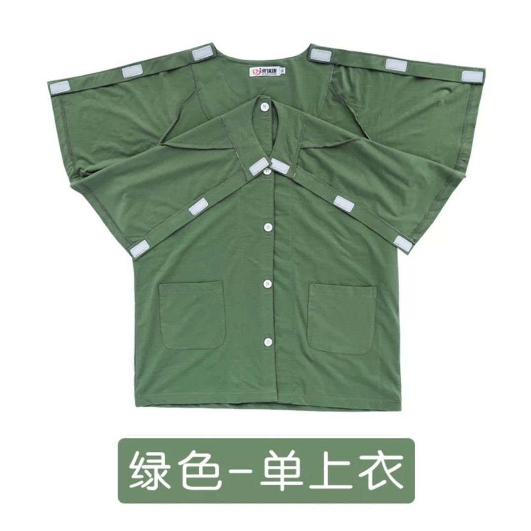 肩膀骨折专用衣服男老人锁骨受伤手术后衣服纯棉薄款康复上衣夏天