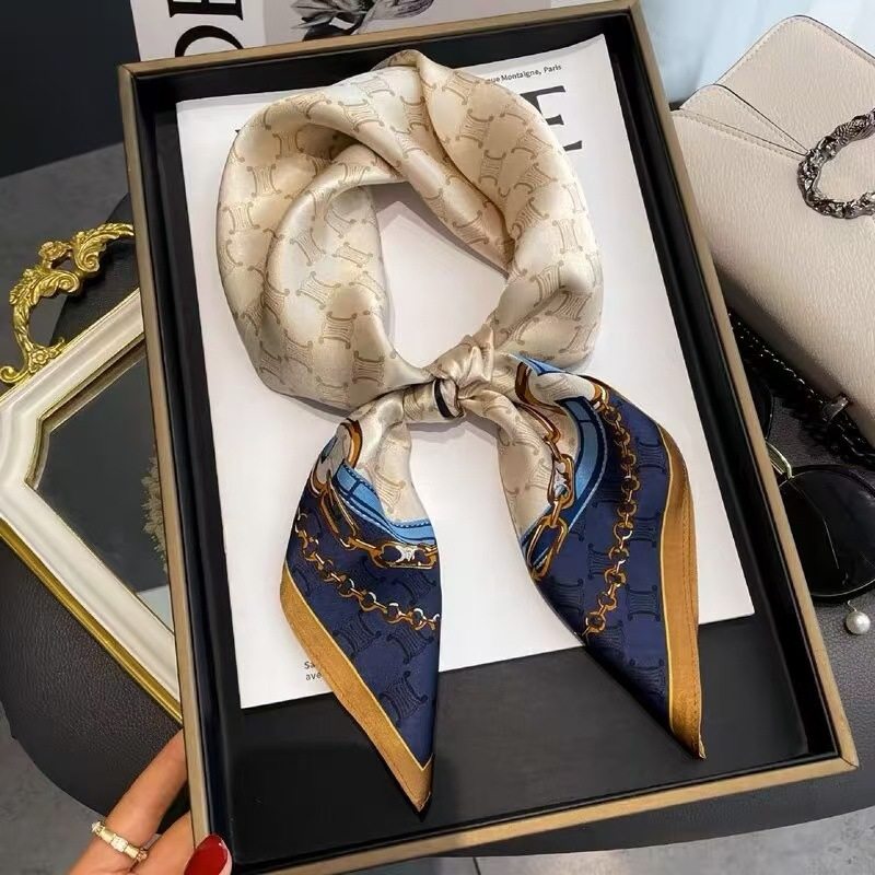 苏杭丝绸女桑蚕丝丝巾复古百搭高级感70cm小方巾春秋围巾