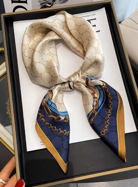 苏杭丝绸女桑蚕丝丝巾复古百搭高级感70cm小方巾春秋围巾