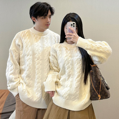 2025秋冬季情侣装毛衣慵懒风超火男女高级感订婚领证穿搭衣服潮流