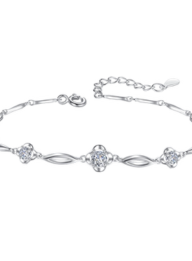 s925纯银手链四叶草ins小众设计