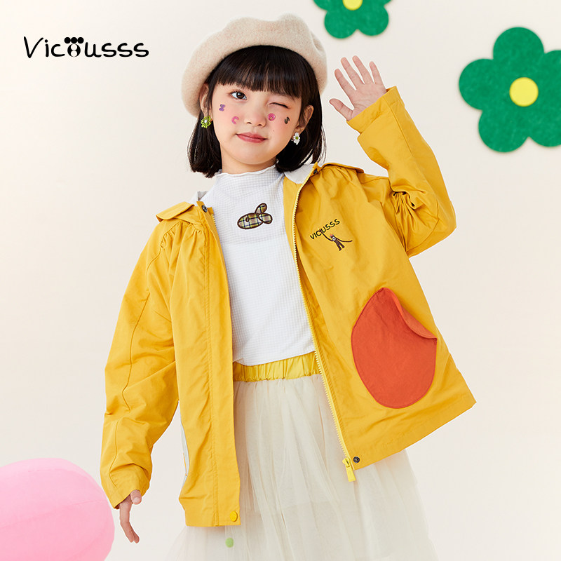 viciusss丸社童装女童外套2026新款春秋连帽拉链上衣儿童女孩夹克,童装/婴儿装/亲子装,普通外套,淘宝优惠券,粉丝福利购,淘宝优惠卷