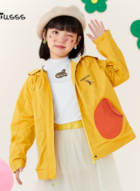 viciusss丸社童装女童外套2025新款秋装连帽拉链上衣儿童女孩夹克