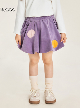 viciusss丸社女童半身短裙2025秋季休闲百搭新款儿童纯棉花苞裙子
