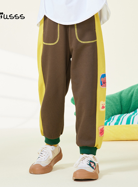 Viciusss男童休闲束脚长裤春秋儿童时尚个性拼接运动百搭裤子