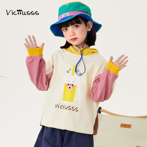 Viciusss丸社儿童卫衣女薄款连帽