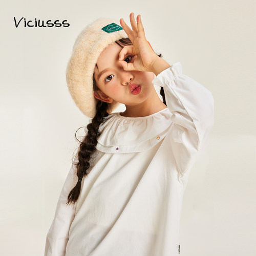 viciusss女童衬衫新款儿童春秋款