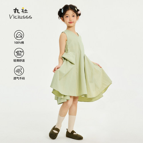 viciusss女童连衣裙夏季无袖纯棉