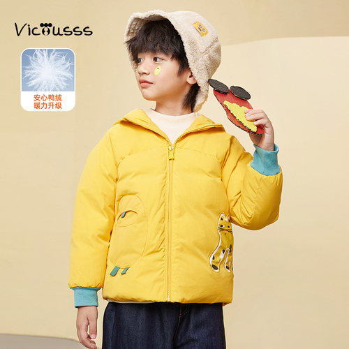 viciusss丸社男童羽绒服短款连帽