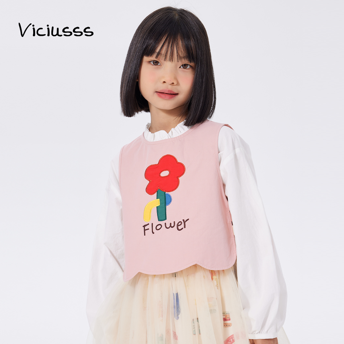 viciusss丸社女童马甲外穿2025新款时尚儿童秋装女孩纯棉背心坎肩