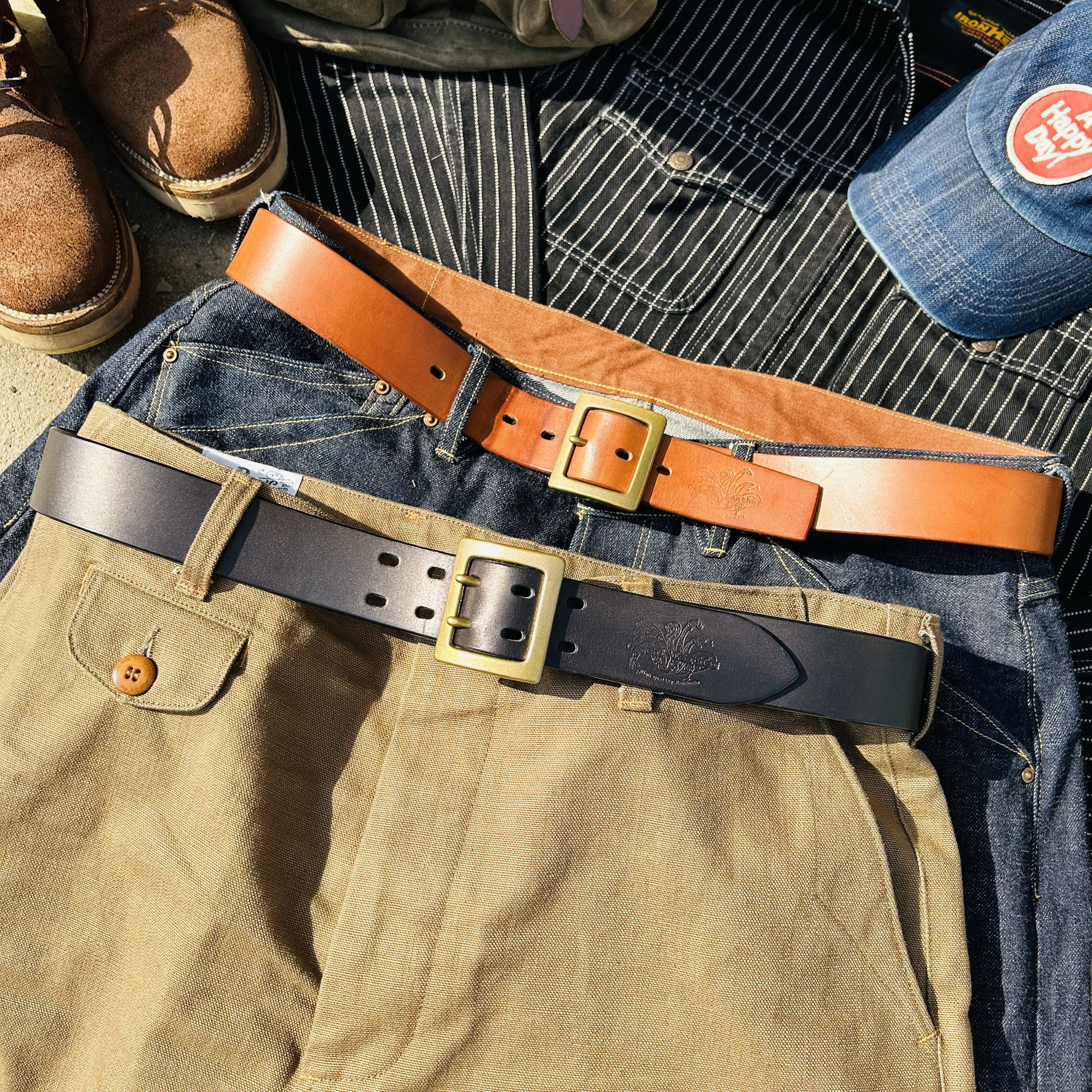 日产黄铜窄版日字扣 美式复古 阿美咔叽 工装 穿搭 枥木 昭南皮带