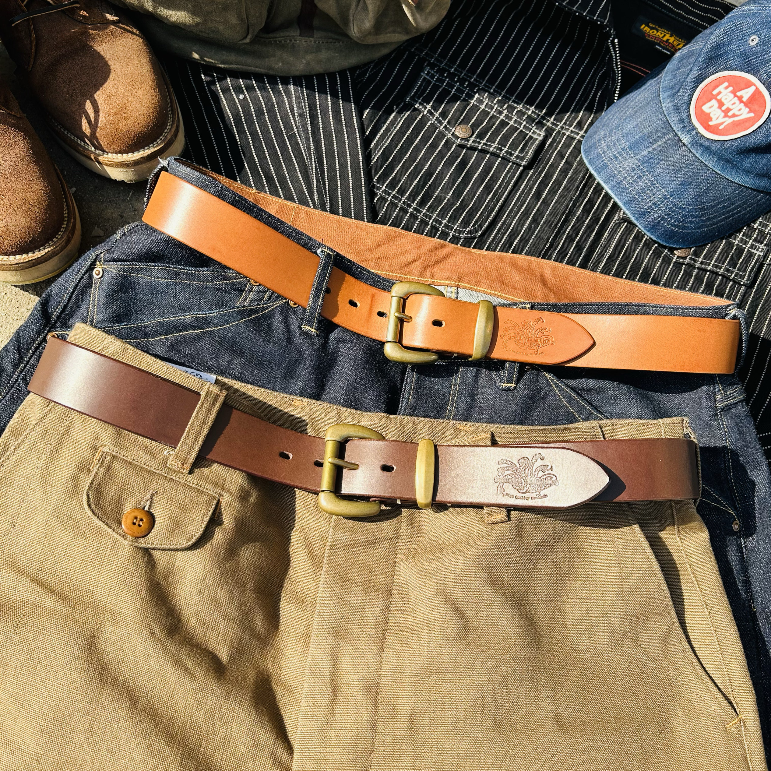 日产美式滚轮口字扣 咔叽 复古 牛仔裤 工装裤穿搭 枥木鞍革皮带