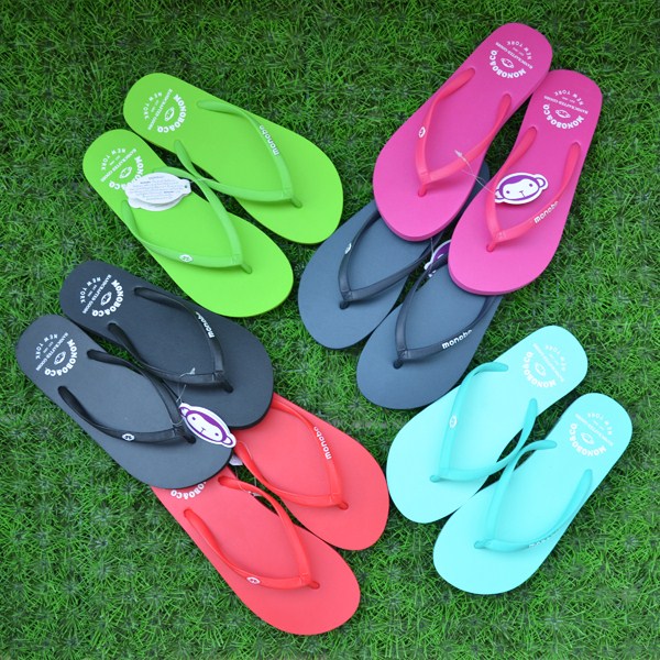 monobo泰国纯色橡胶防滑底人字拖