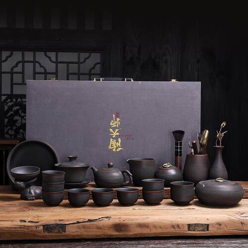 紫陶功夫茶具套装轻奢砂高