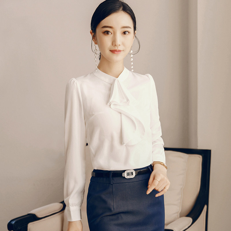 职业白色雪纺衬衫女长袖新款时尚气质白领衬衣工作服上衣女|msdalam kategori Butik wanita / wanita, shirt - dari Buy2taobao.com untuk memberikan perkhidmatan ejen Taobao profesional membeli