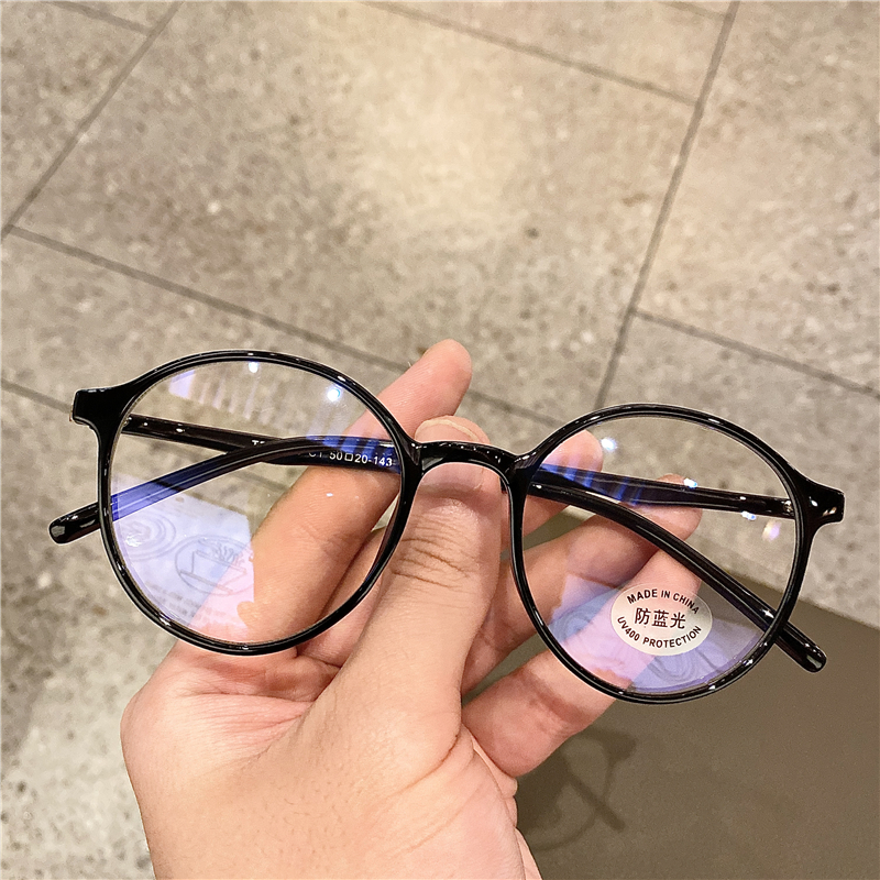 复古圆形黑框素颜神器眼镜框女韩版潮网红原宿平光镜透明镜框女