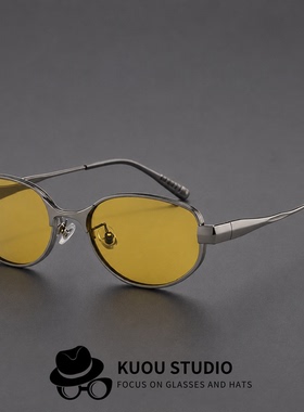 Y2K金属长方框复古凹造型墨镜