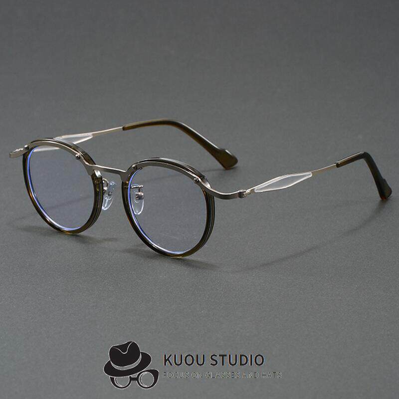 超轻玳瑁框近视眼镜框女可配高度数素颜茶色显脸小圆形眼镜架潮男