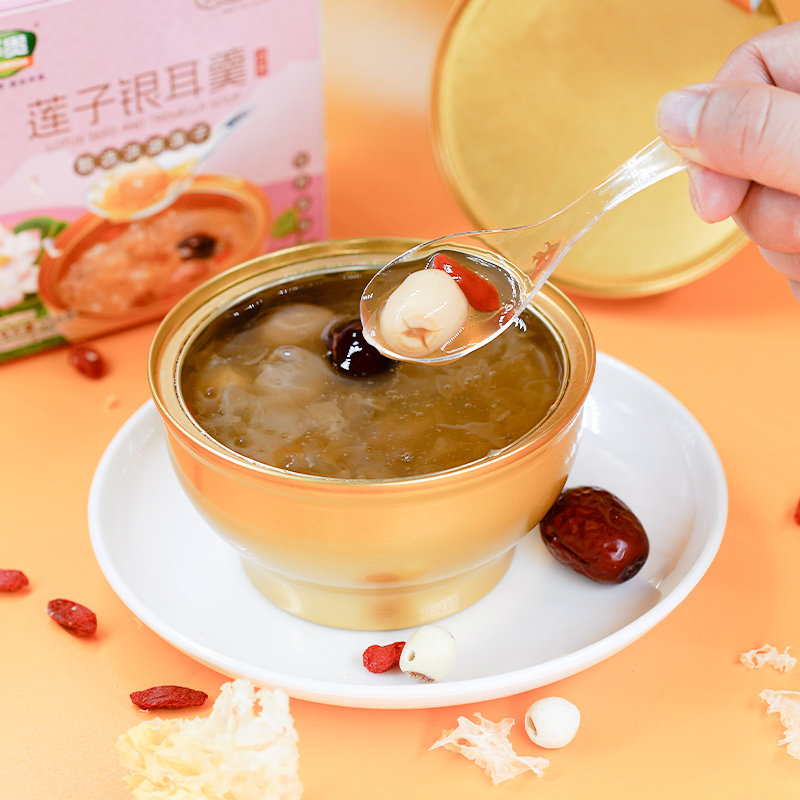 华贵洪湖鲜炖莲子银耳羹红枣枸杞开盖即食代餐早餐速食粥