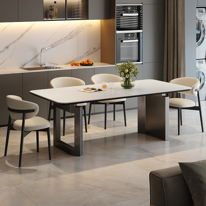 乔美特轻奢简约岩板餐桌长方形