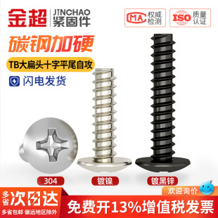 金超镀镍TB304不锈钢十字大扁蘑菇头平尾自攻螺丝螺钉M2M3M3.5M4