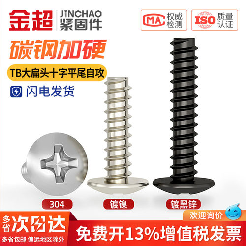 【专票13%】加硬大扁头平尾自攻