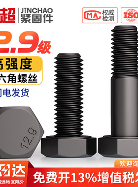 12.9级高强度外六角螺丝螺栓加长螺杆螺钉MM5M6M8M10M12M14M16M20