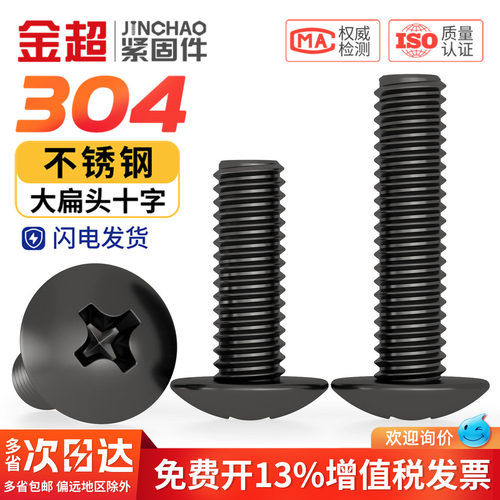 【专票13%】黑色304大扁头螺钉TM