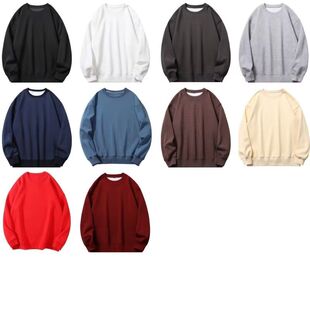 250克仿棉鱼鳞薄款圆领卫衣 黑白色12 M-5XL2025年慵懒风炸街嘻哈