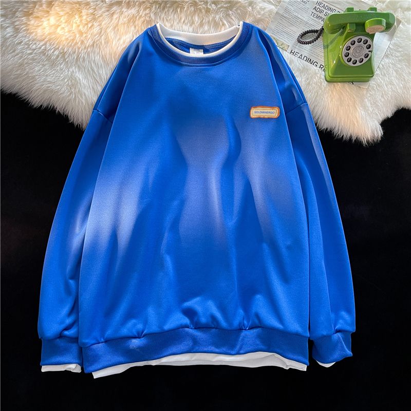 假两件卫衣男潮流ins宽松百搭潮牌衣服无帽秋冬港风痞帅外套春秋