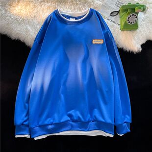 假两件卫衣男潮流ins宽松百搭潮牌衣服无帽秋冬港风痞帅外套春秋