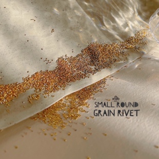 XIAOANAIL人气真金电镀保色金色MINI平底圆铆钉金属美甲铆钉饰品