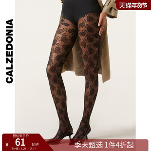 CALZEDONIA卡泽意袜春秋女40D时尚性感玫瑰花图案丝袜MODC2087