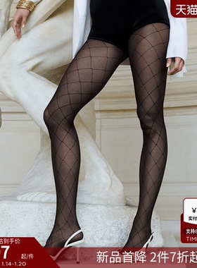 CALZEDONIA卡泽意袜女士时尚性感50D钻石纹网眼连裤丝袜MODC2160