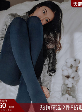 CALZEDONIA卡泽意袜秋冬光腿神器勃艮第红一体加绒连裤丝袜MIC030