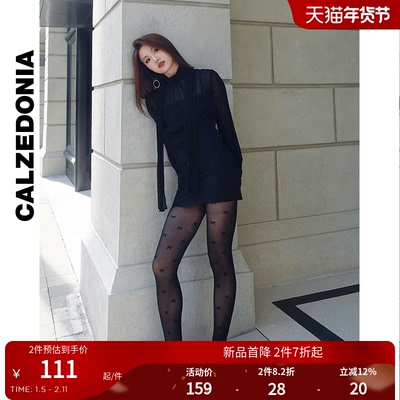 CALZEDONIA卡泽意袜25秋冬新30D蝴蝶结装饰波点连裤丝袜MODC2164