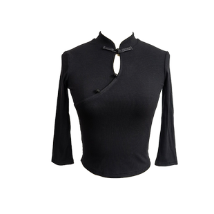 梵之舞中国风古典舞蹈练功服装身韵女旗袍立领短款七分袖上衣新款