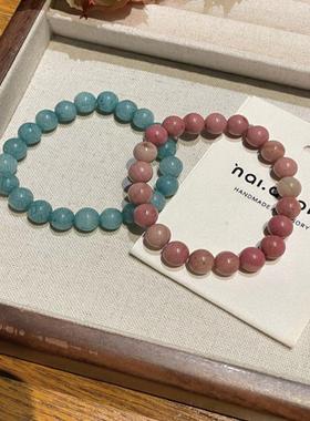 夏季天然石蓝色手链气质百搭2024辣妹闺蜜高级感叠戴手串手饰品