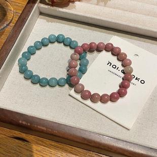 夏季 天然石蓝色手链气质百搭2024辣妹闺蜜高级感叠戴手串手饰品