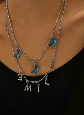 聚会时尚简约百搭双层气质吊坠女