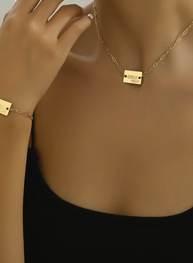 都市风时尚个性简约百搭金色手链