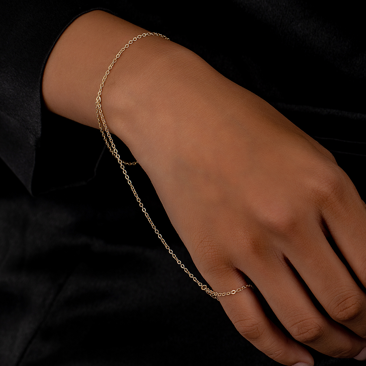 时尚个性简约金色链条小众手链女