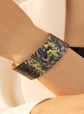 复古风时尚个性简约百搭双色手镯