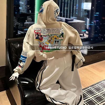 连帽开衫短款卫衣外套女2025新款爆款春秋款卡通米奇印花上衣洋气