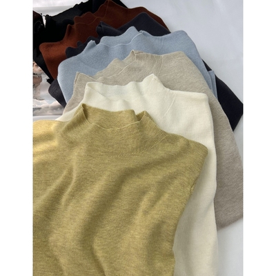 秋冬薄款毛衣温柔纯色内搭气质