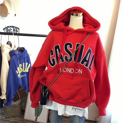 超火cec卫衣女秋冬2020新款韩版ins潮刺绣宽松加绒加厚连帽衫外套