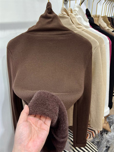 上衣套头洋气打底衫 修身 高领毛衣女秋冬2023年新款 加绒加厚针织衫