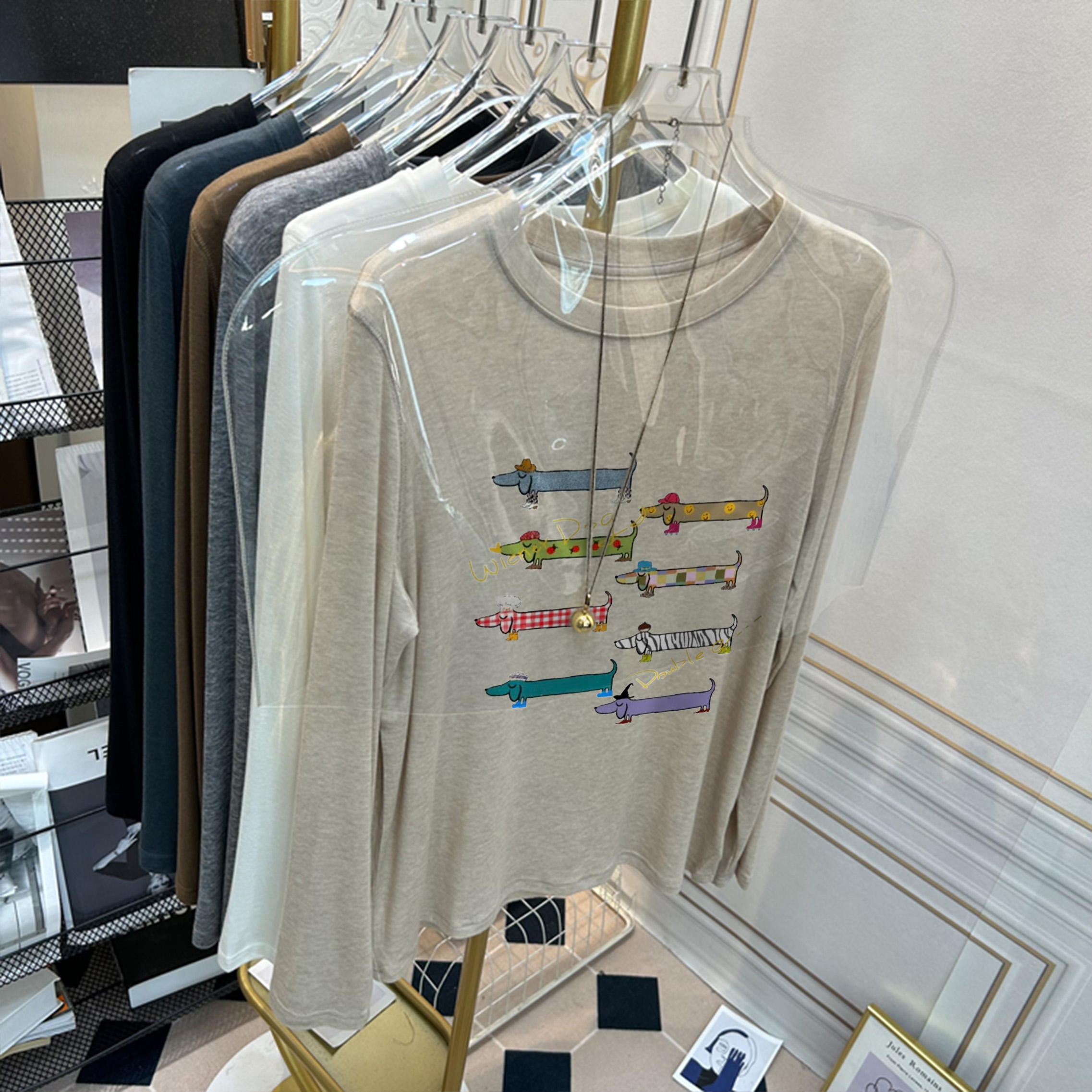 软糯圆领羊毛打底衫2025新款女士秋冬季修身爆款加绒加厚t恤内搭