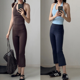 显瘦户外跑步长裤 运动烟管裤 提臀秋 女微喇修身 普拉提瑜伽七分裤