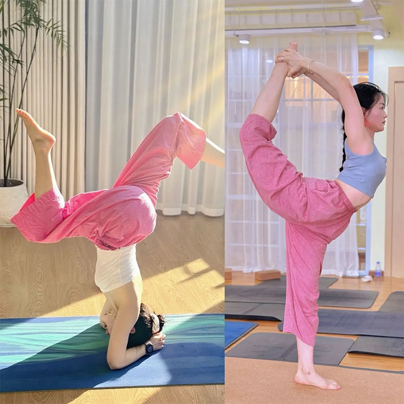 普拉提瑜伽服长裤女外穿健身裤宽松高腰运动休闲裤萝卜裤秋季新款